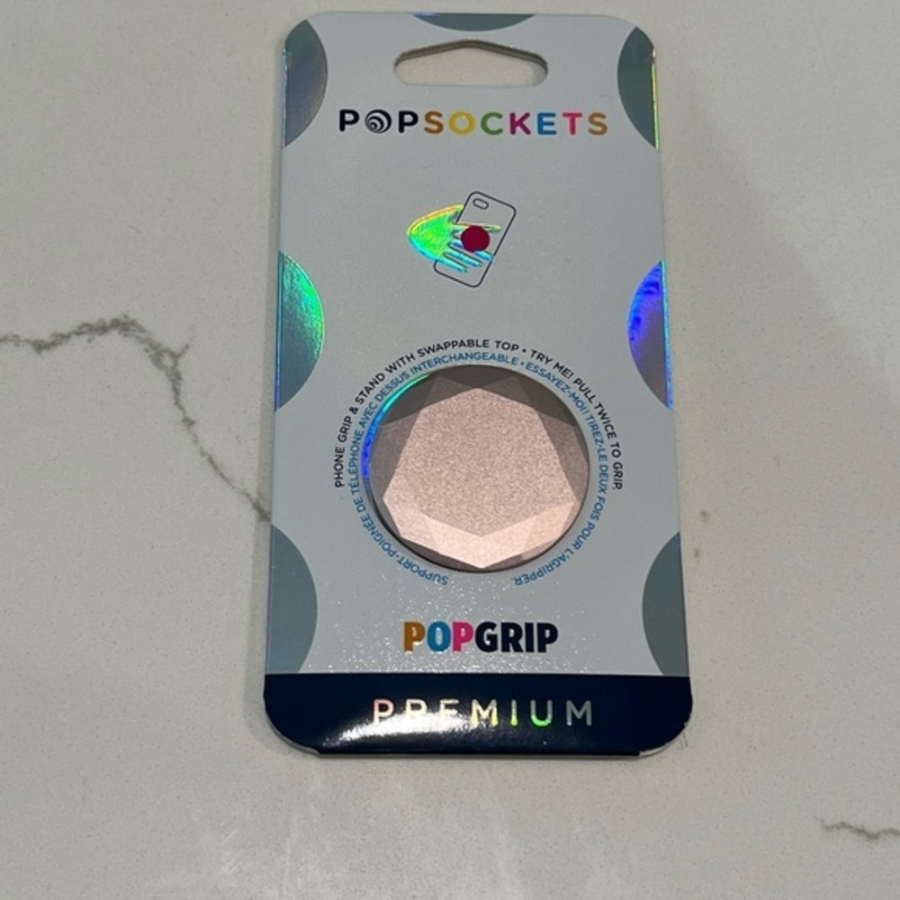PopSocket PopGrip Premium Rose Gold Geometric Phone Grip NWT